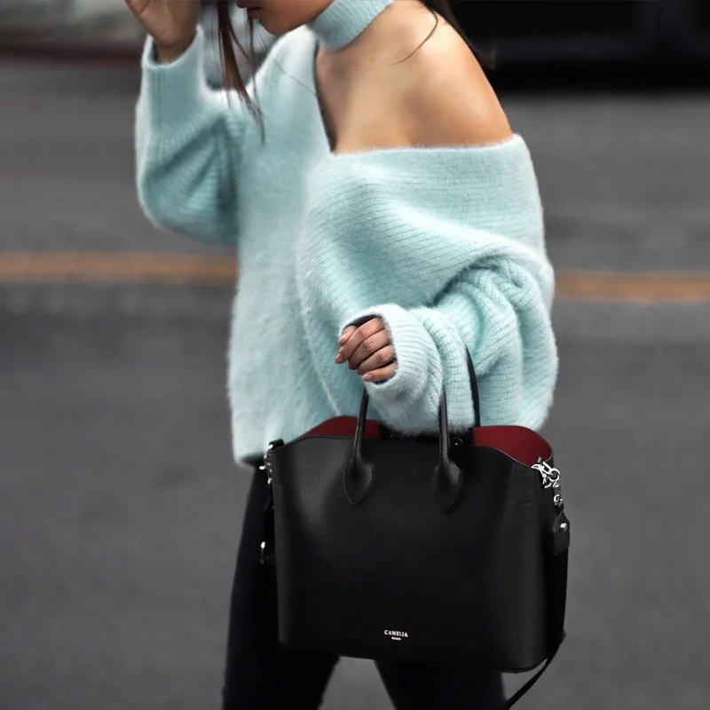 Осенне-зимний женский свитер с открытыми плечами, с бретельками, вязаный свитер, Женский Повседневный вязаный синий пуловер, джемпер, Pull Femme
