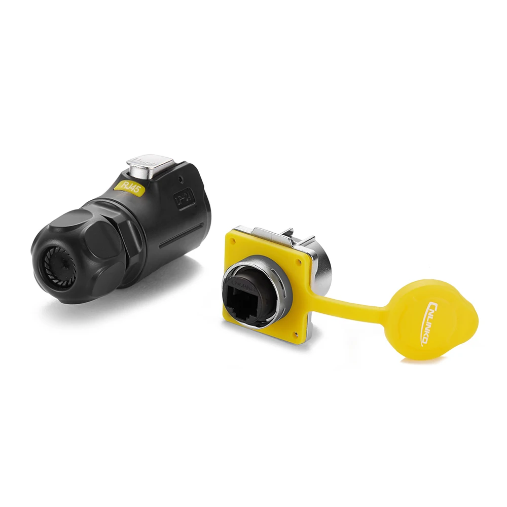 M24 Waterproof Circular Industry PBT Plastic RJ45 Ethernet Connector Panel Mount Plug and Socket Male Female Aviation Connector