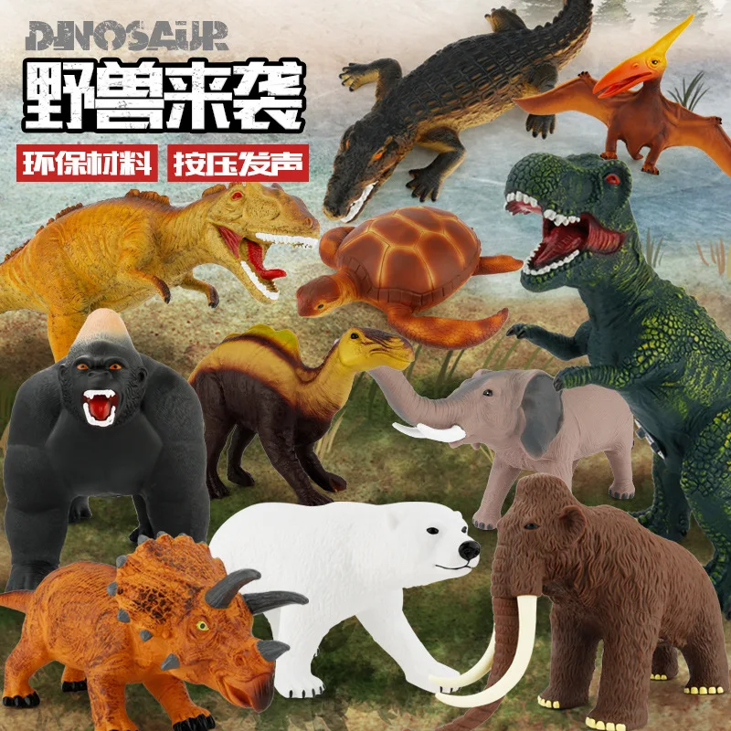 

Multi--Selectable Jurassic Medium Solid Dinosaur Animal Model T-Rex with Voice Simulated Dinosaur Models