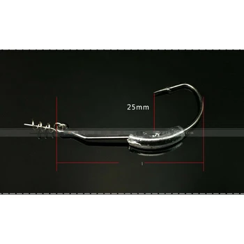 

26Pcs/set Crank Hooks Weighted Wide Gap Weedless Soft Lures Worm Pike Perch Large Hook With Box Decoy