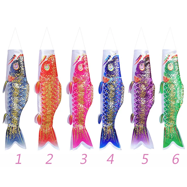 40/50/70cm Japanese Carp Windsock Streamer Fish Flag Kite Cartoon Fish Colorful Windsock Carp Wind Sock Flag Koinobori Gift 1