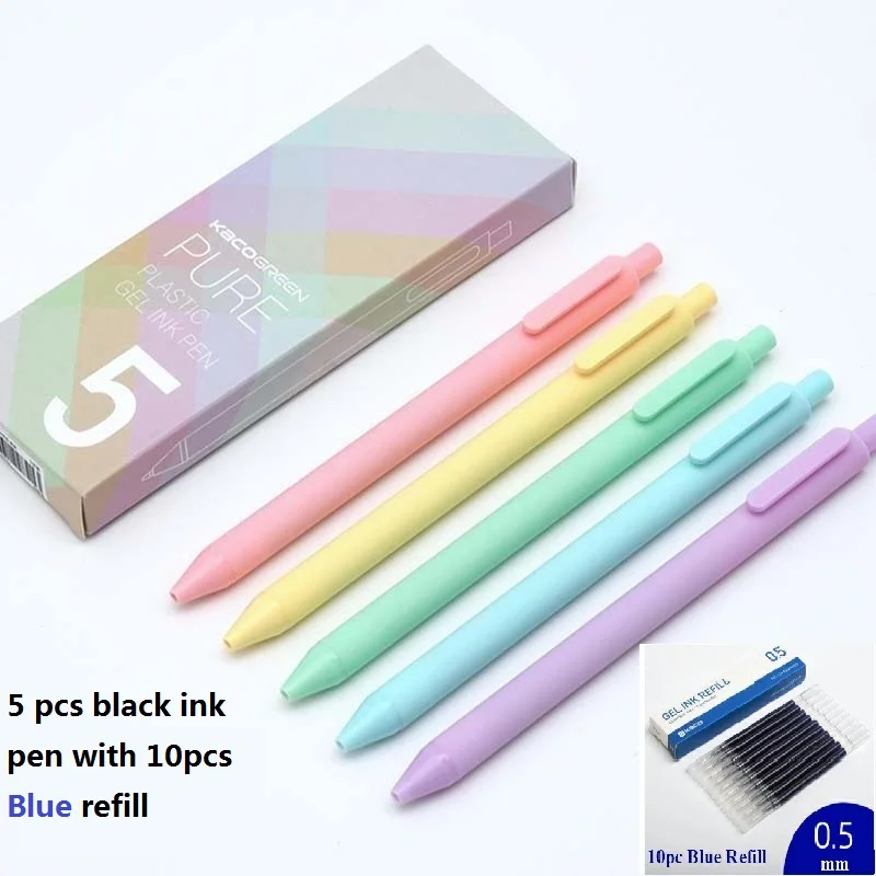 Xiao mi KACO Sign Pen, mi пластиковая гелевая чернильная ручка, цветная/черная чернильная ручка, 0,5 мм, долговечная ручка mi Signing, канцелярские принадлежности - Цвет: Pen Add Blue Refill