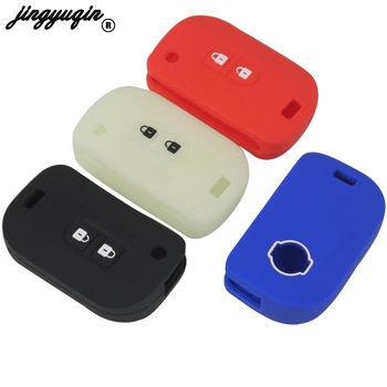 

jingyuqin 30pcs 2 Buttons Remote Flid Folding Key Silicone Cover Case Fob For Nissan Qashqai Micra Navara Almera Note Sunny