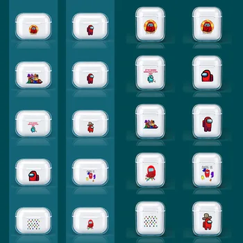 

Funny Among Us Earphone Case for Airpods 1 2 pro Wireless Bluetooth Earphone Cover Charging Box Soft Clear Silcone TPU Case