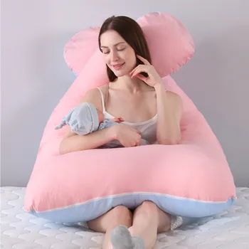 

Sleeping Support Pillow For Pregnant Women Maternity Pregnant Solid Sleeping U-shaped Pillow Abdominal Cushion 130x70cm @40