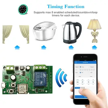

EweLink smart USB 7-32V DIY 1 Channel Jog Inching Self-locking WIFI Wireless Smart Home Switch Remote Control with Alexa