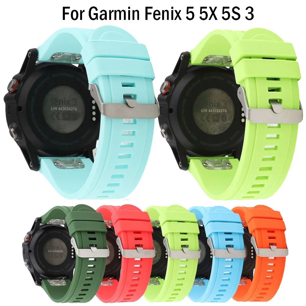 26 22 20 мм ремешок для Garmin Fenix 5 5X 5s 3 3HR Fenix 5X Plus S60 smartwatch Quick Release силиконовый ремешок Easyfit