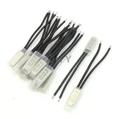 

12 Pcs NC 125C 2 Wire Connector Bimetal Thermal Thermostat Switch 250V 5A