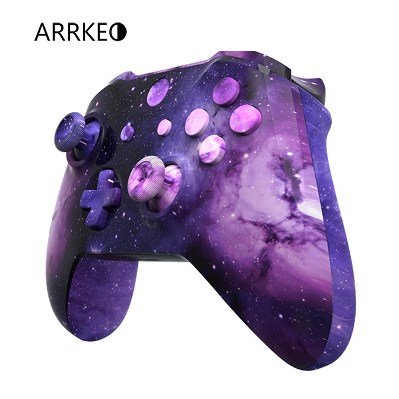 

ARRKEO Milky Way Full Custom Replacement Buttons Mod Kit For Xboxone S Controller Shell Case Cover For Wireless Controllers