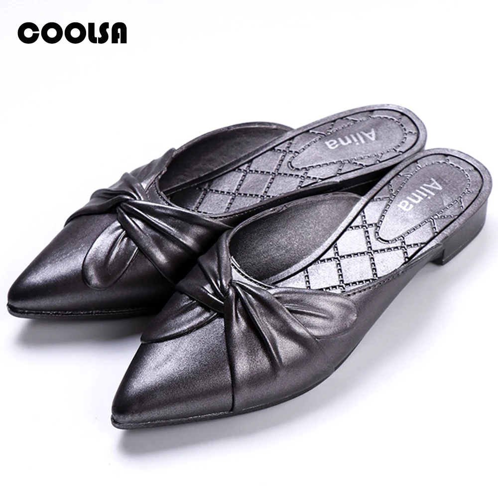 

Summer Pvc Jelly Slides Women Slippers Flat Mule Shoes Beach Sandals Cute Bow Slides Female Outdoor Casual Pointed Slip On Shoes