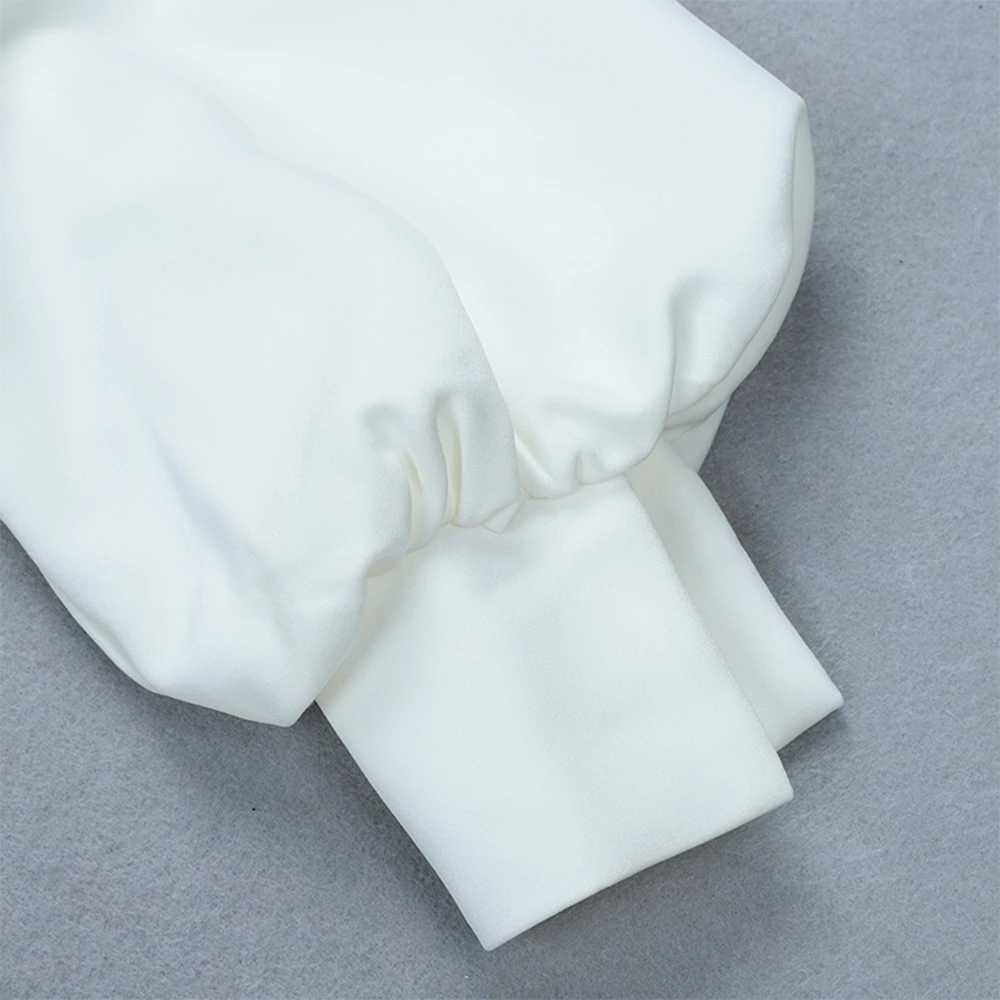 Ocstrade белый V шеи 3/4 рукав макси с поясом Мода Bodycon комбинезон HB5967-White