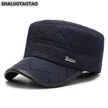 SHALUOTAOTAO мужская плоская кепка осень зима толстые термозащитные армейские кепки регулируемый размер спортивные кепки с козырьками