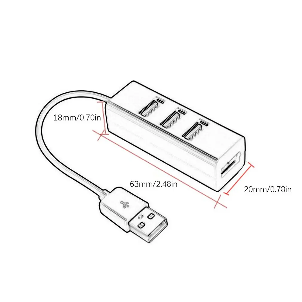 Mini 4-Порты и разъёмы разветвитель адаптер мини-usb 2,0 Hi-Скорость адаптер для ПК компьютер адаптер расширения usb-хаб