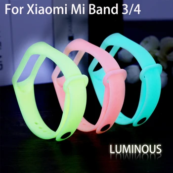 

Glowing Luminous For Xiaomi Mi Band 4 3 Strap Mi Band 4 Wriststrap Night Light Wrist Replacement Wristband Smart Accessories