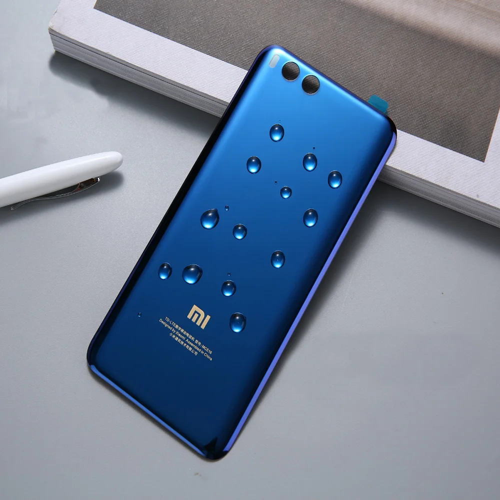 Для Xiao mi 6 Сменный Чехол для аккумулятора 3D стекло для мобильного телефона mi 6, гладкий корпус для задней двери жесткий чехол mi 6 - Цвет: Blue for Mi 6