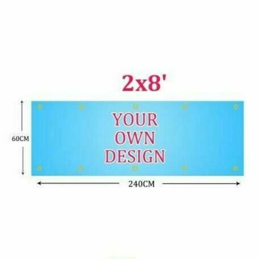 Custom Flag 2x8 Ft Flying Banner 60x240cm Printing Any Size Sports Club 100d Polyester Outdoor Indoor With Copper Grommets Flags Banners Accessories Aliexpress