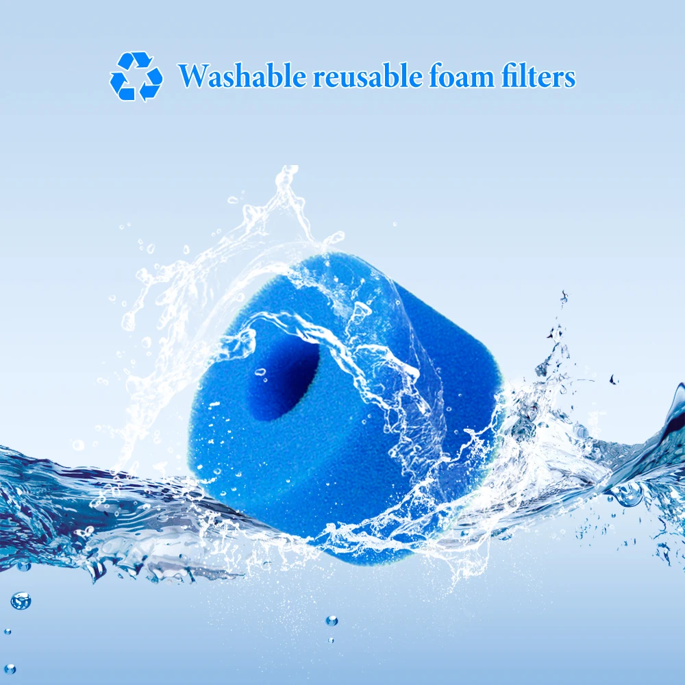 3PC Swimming Pool Filter Foam Reusable Washable For Intex  Type Pool Filter Sponge Cartridge Suitable Bubble Jetted Pure SPA
