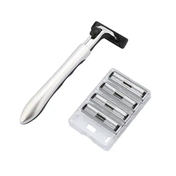 

Portable Men's Two-layer Blade Lubrication Shaver Mini Razor Built-in Super Smooth Aloe Essence Lubricating Strip