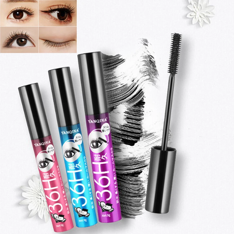 4D Smudge-proof Mascara Waterproof Eyelash Fiber Black Ink Rimel Curling Eye Lash lengthening Makeup Extension Volume |