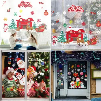 

Christmas Wall Sticker Santa Claus Snowflake Merry Christmas Decorations For Home 2020 Cristmas Wall Decor Navidad Natal Gifts