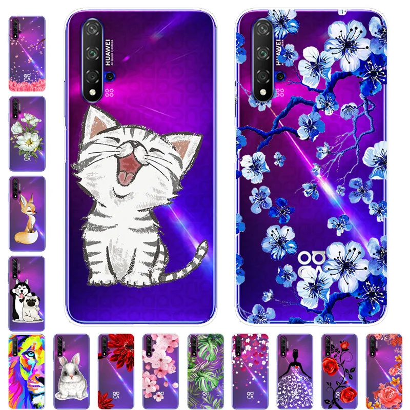 Чехол для Huawei nova 5 T 6 26 мягкий силиконовый прозрачный чехол из ТПУ с мультяшным