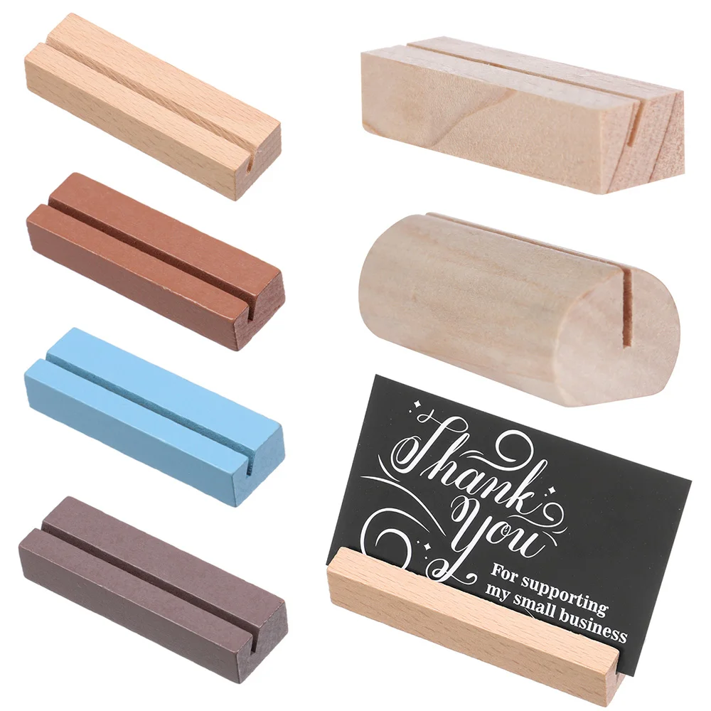 Natural Wood Notes Clips Photo Holder Paper Clamp Stand Table Numbers Holder Support Place Card Desk Card Messages Xmas Decor
