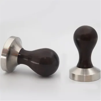 

Free Shipping 51 /58mm Coffee Tamper Ebony Handle Flat Base Espresso Powder Flat Press Hammer Coffee Barista Tools Coffeeware