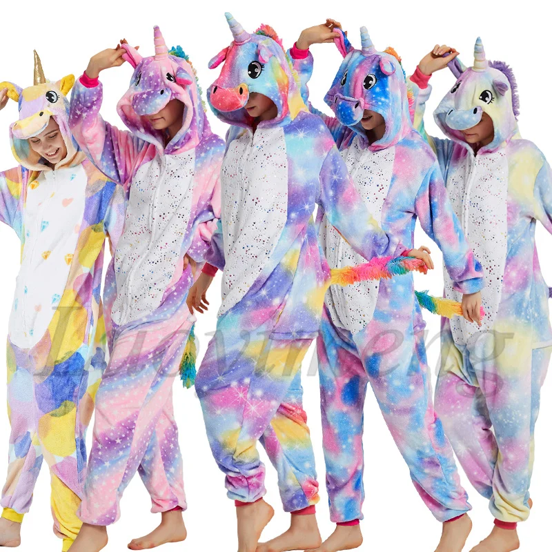 Tuta Onesie Unicorno Per Adulti Morbida Pigiama Con Cappuccio E