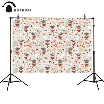 

Allenjoy repeat backdrop cartoon sheep fruit heart dinosaur feather baby birthday newborn portrait party photophone background
