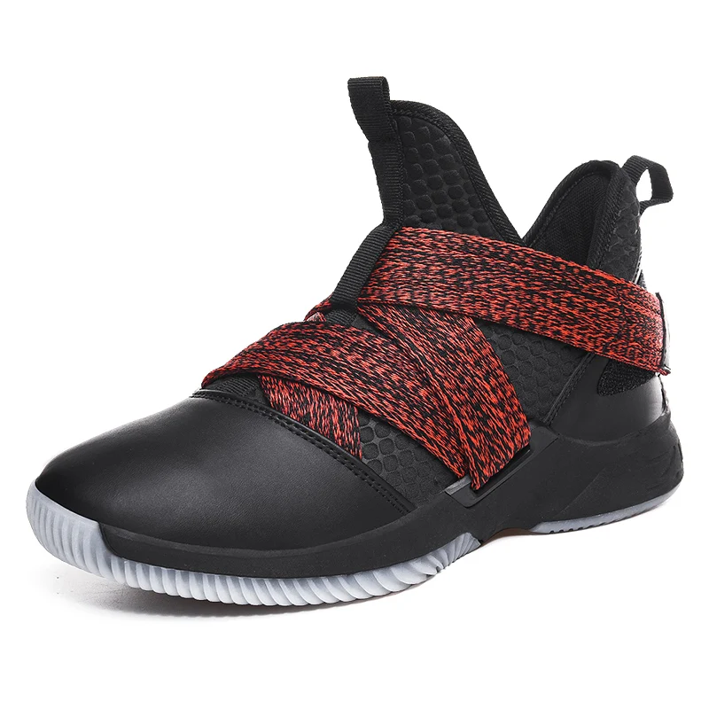 Популярные баскетбольные кроссовки James камуфляжные тренировочные ботинки 12 ботильоны мужские кроссовки для занятий на открытом воздухе спортивная обувь Большие размеры 46 - Цвет: Black Red