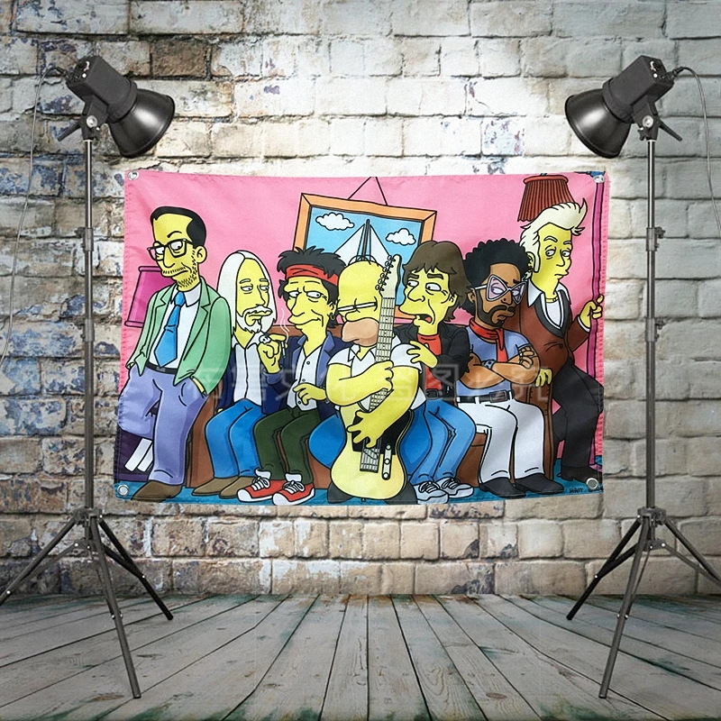 

"Simpson" Heavy Metal Band Poster Music Banner Background Wall Flag Decor Vintage Creative Cloth Art Painting
