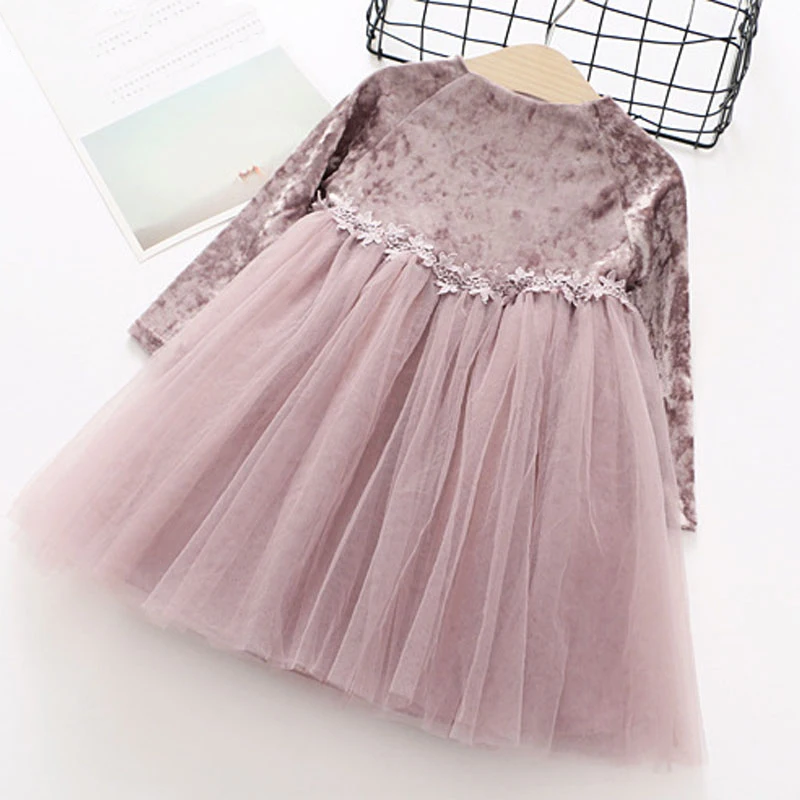 Sodawn/ детская одежда; новое осеннее платье для девочек; платье принцессы на Хэллоуин для малышей; вечерние платья с длинными рукавами для маленьких девочек - Цвет: BL568-Pink