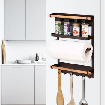 

Magnetic Adsorption Refrigerator Side Rack Wall-mounted Multi-function Storage Holder Kitchen Paper Towel Shelf Rack WF1021