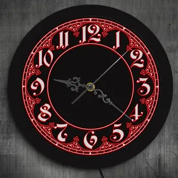 

Retro Style Fancy Numbers LED Lighting Wall Clock Home Decoration Arabic Numerals Vintage Design Luminous Neon Sign Wall Watch