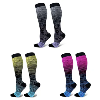 

Unsex Compression Socks Sport Knee High/Long Gradient Printed Polyester Nylon Hosiery Footwear Accessories High Quality !