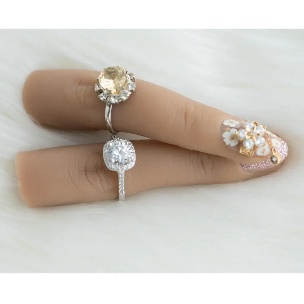 Silicone Practice Fake Finger Model For Hand Manicure Nail Art Training Display Fake Finger Natural Nail Tips Manicure Tool