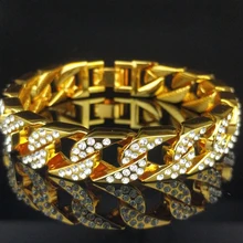 В Стиле Хип-хоп, цепочка, звено, фианит, 14 мм, браслет, преувеличенный хип-хоп, Мужская цепочка, ювелирный подарок