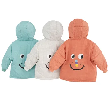 

Children's Down Jacket 2020 New Winter Kids Cartoon Pictures Korean Style Plaid Clothes Boys Girls And Babys Thick Hooded Coats
