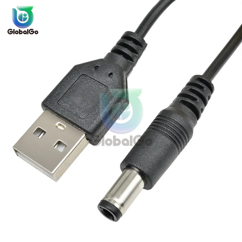 USB 2.0 для питания постоянного тока Разъем адаптер кабель 5,5 мм X2,1мм 5,5X2,1 0,8M Мини USB Кабельная линия Шнур питания Конверсионная линия Зарядная линия