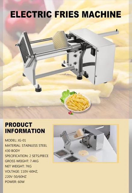 Commercial Use Stainless Steel Electric Fries Machine Et-Jg-01 - China Potato  Cutter, Potato Cutting Machine