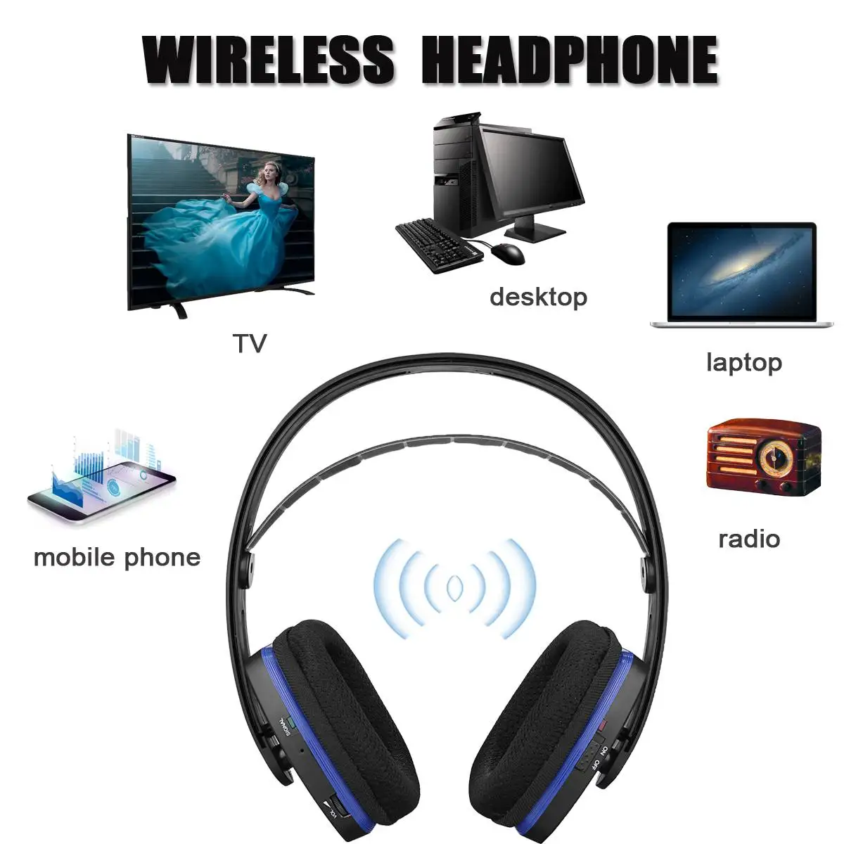 Artiste D2 2,4 ГГц HiFi bluetooth наушники глубокий бас беспроводные ТВ наушники с передатчиком док-станции для пожилых людей