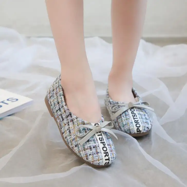 Kids Shoes Brand Design Baby Fashion Flat Shoes Girls Casual Bow Tie Princess Flats Children Soft Black Shoe