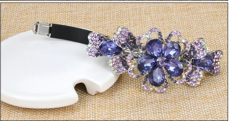 banana hair clips 2020 Flower Crystal Hair Spring  Clips For Women Flower Hairpins Barrette Rhinestone Hair Headdress Accessories head scarves for women