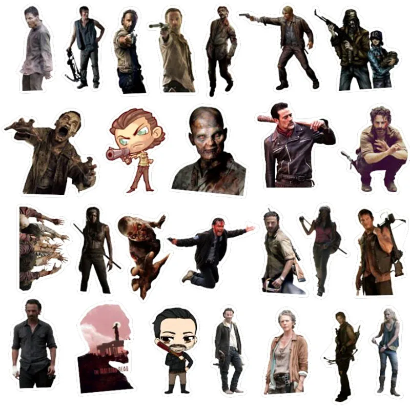 50 шт./партия The Walking Dead сезонные 7 наклеек для багажа мотоциклетный велосипедный шлем ноутбук скейтборд для детей игрушки