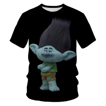 

2020 boy troll T-shirt children Trolls World Tour print funny T-shirt children summer clothing clothes furry elf baby T-shirt