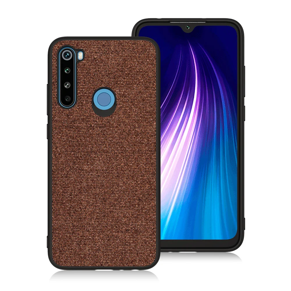 coffee Роскошный холст тканевый чехол для телефона для Xiaomi Redmi Note 8 8pro mi 9 8 тонкий, мягкий, из полиуретана край Сшивание ткань задняя ударопрочный чехол - Цвет: coffee