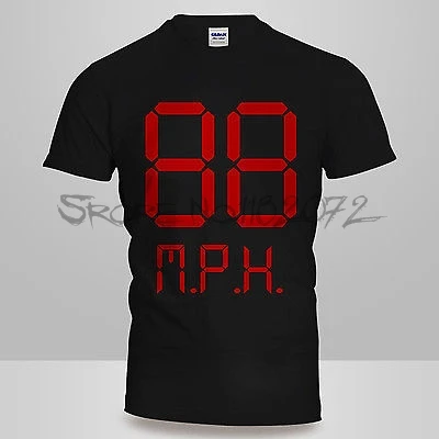 Новый Back to The Future 88 футболка MPH Marty McFly Delorean Doc коричневый Hill Valley|Футболки| |