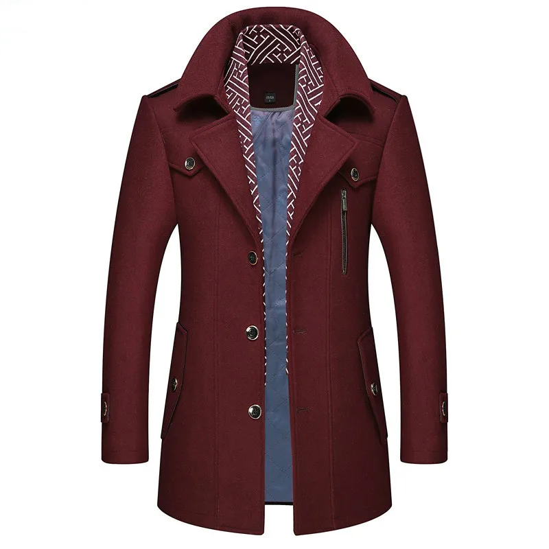 

2019 High quality Men Winter Jacket Cotton Windproof Casual Parka Outwear Luxury Turtleneck Concise Comfortable Cuffs