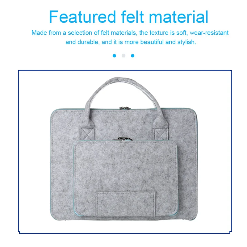 Laptop Bag Super Light Solid Wool Felt Handbag for 11 13 5Inch MacBook Lenovo Dell HP Asus Computer Bag Men Women