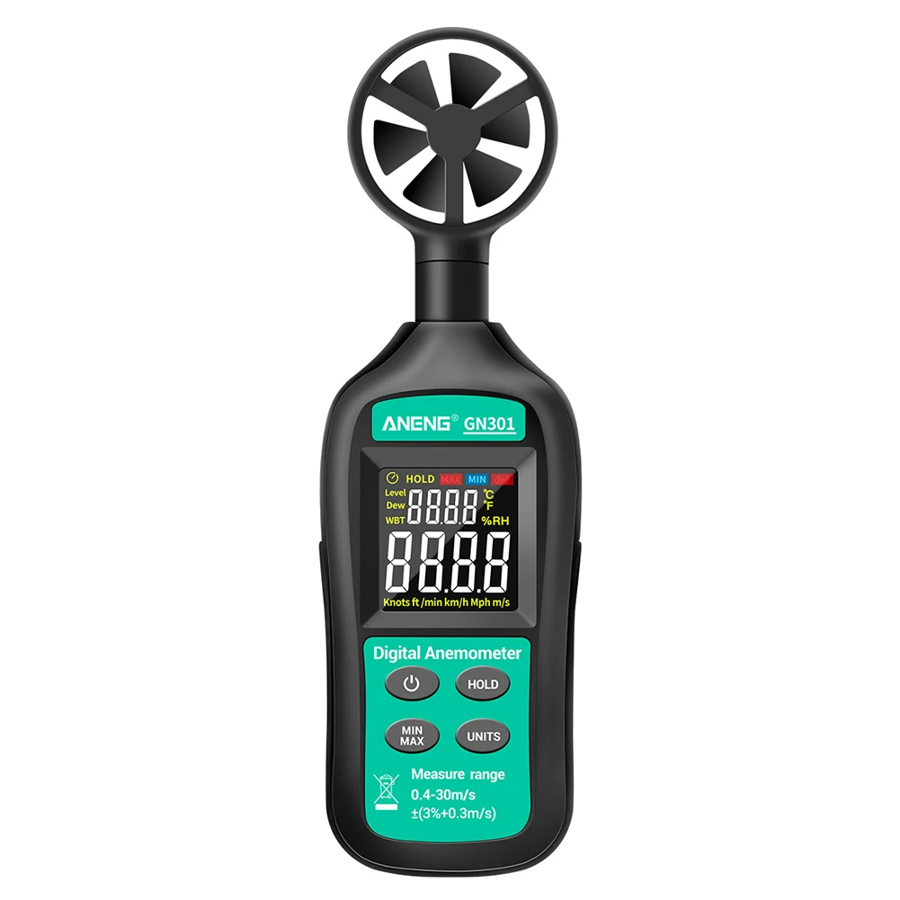 

ANENG GN301 Intelligent Wind Speed Detector Digital LCD Backlight Anemometer High Accuracy Handheld Wind Speed Gauge Meter